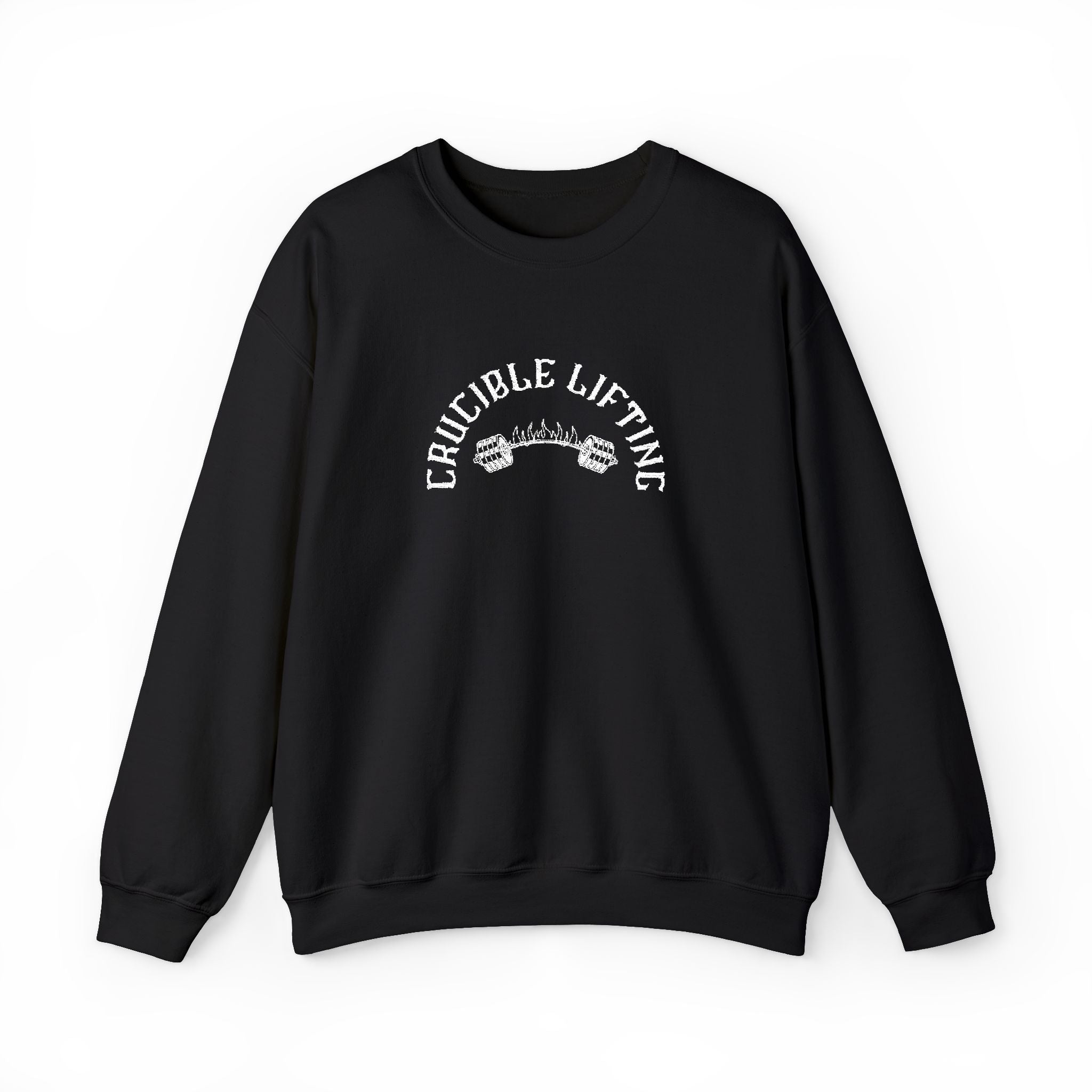 Crucible Lifting Crewneck Sweatshirt — Weightlifting Gym Pullover (Embrodiered)