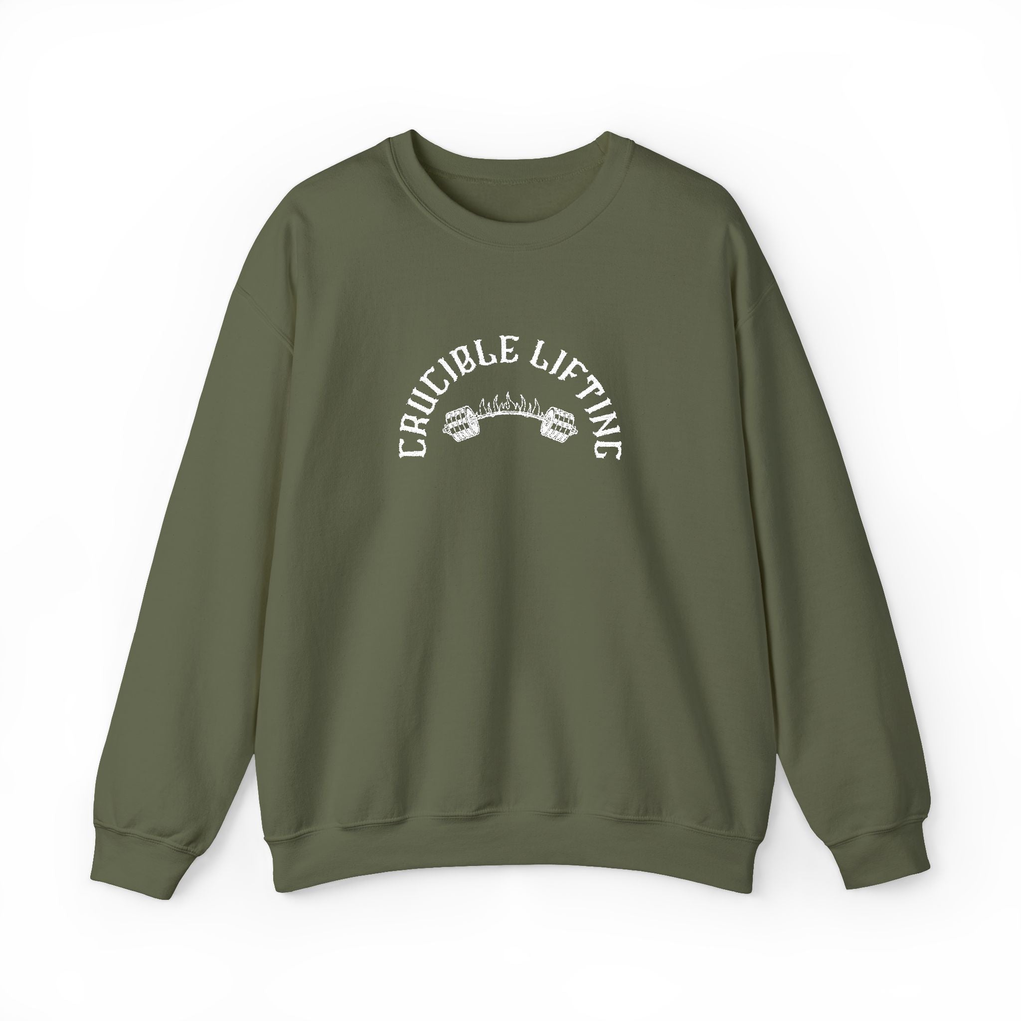 Crucible Lifting Crewneck Sweatshirt — Weightlifting Gym Pullover (Embrodiered)