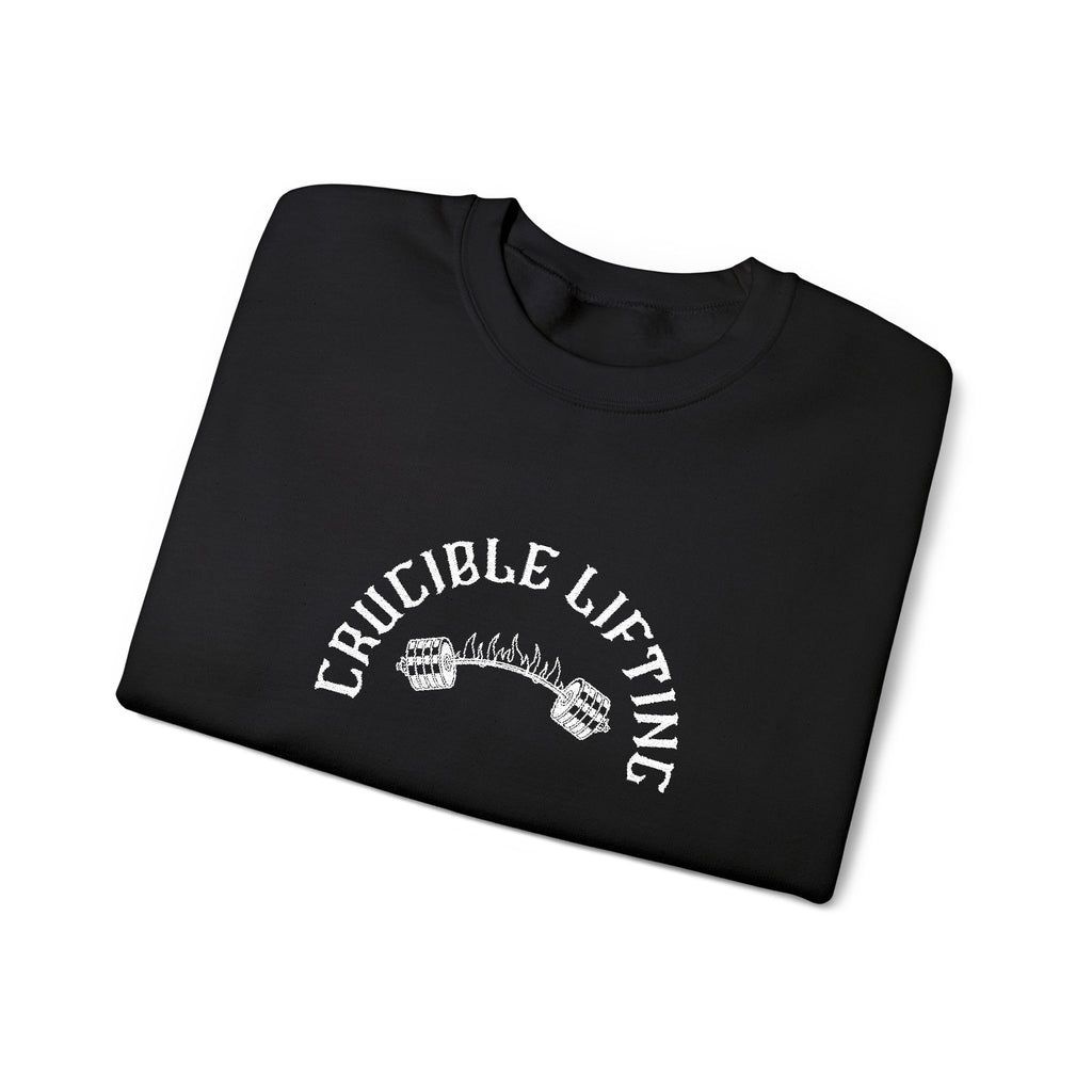 Crucible Lifting Crewneck Sweatshirt — Weightlifting Gym Pullover (Embrodiered)