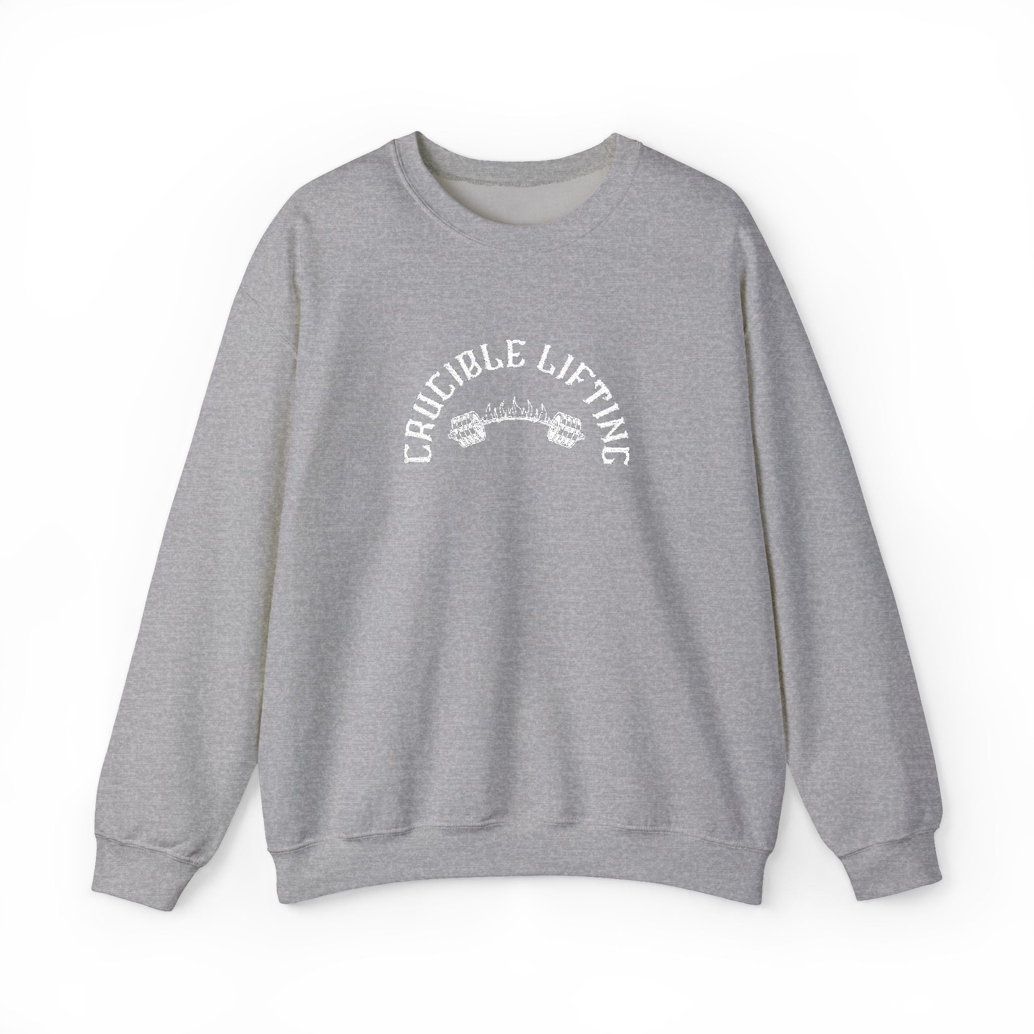 Crucible Lifting Crewneck Sweatshirt — Weightlifting Gym Pullover (Embrodiered)